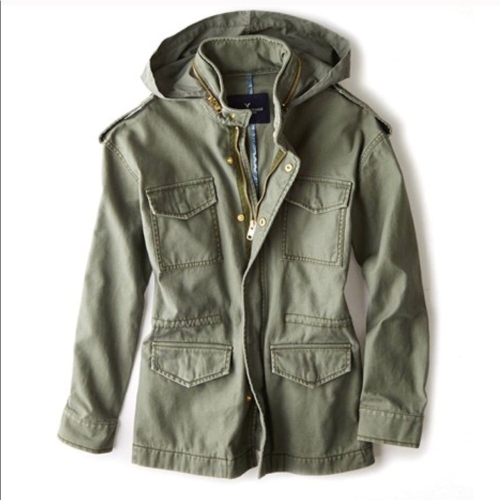 AEO | Hooded Surplus Jacket | Olive